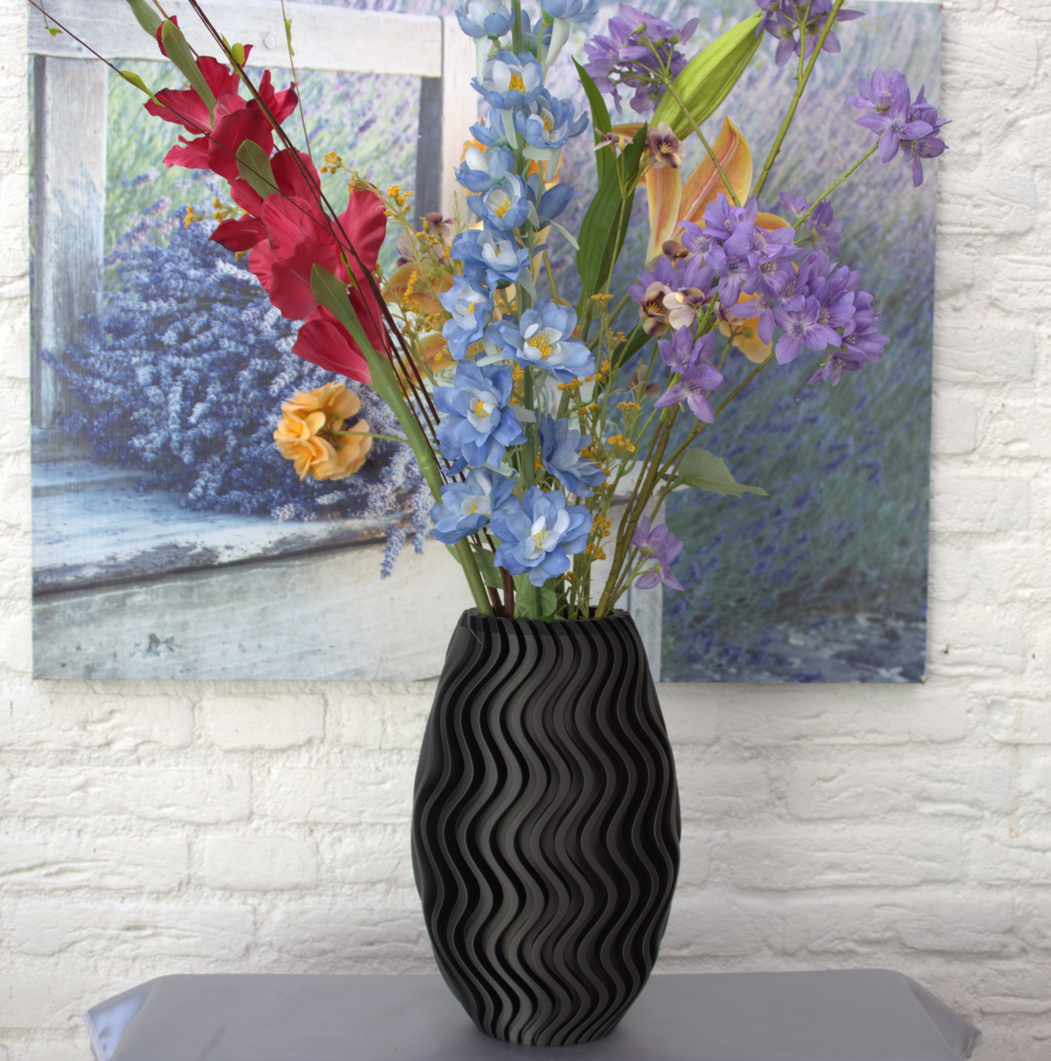 Bloemenvaas 30cm voor droog zijde bloemen kleur metal 13100
