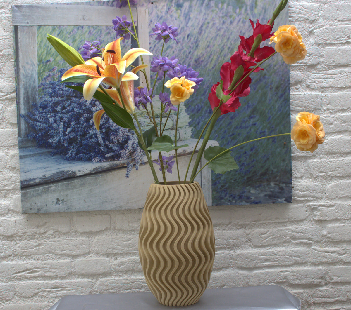 Bloemenvaas voor droogbloemen desert tan kleur