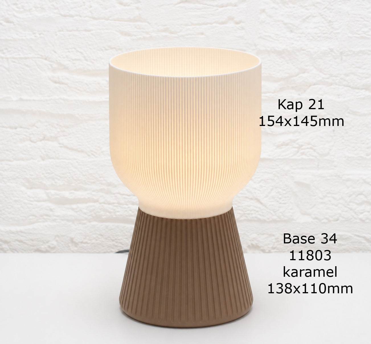 Tafellamp base 36  structuur cone vorm kleur Karamel 11803