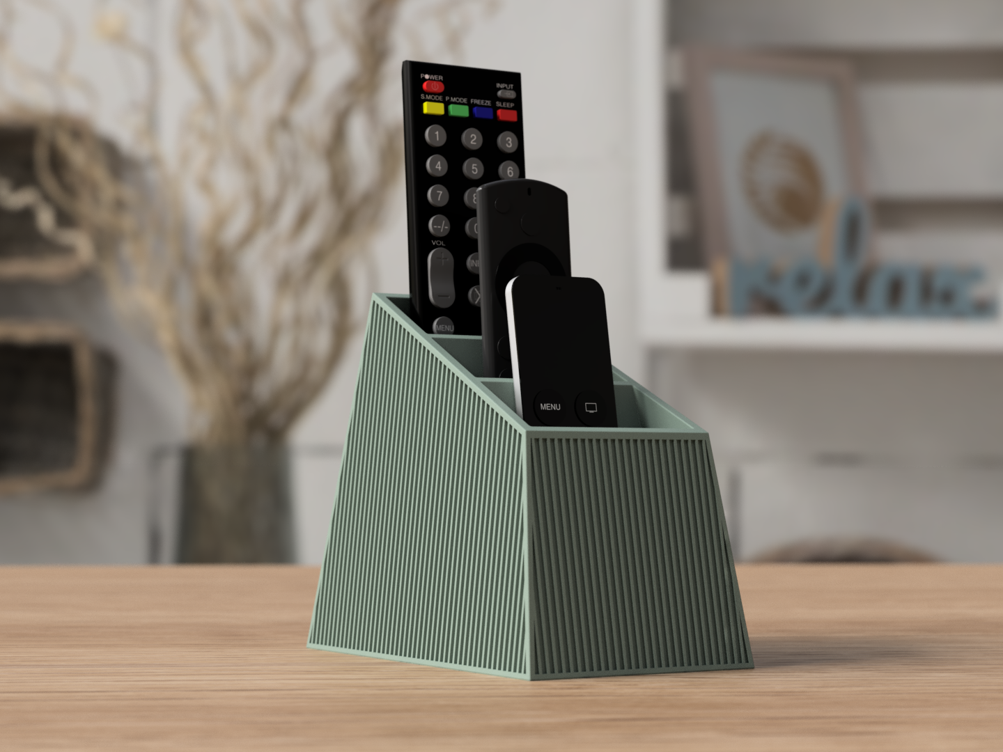 Japandi style houder voor afstandbedieningen remoteholder