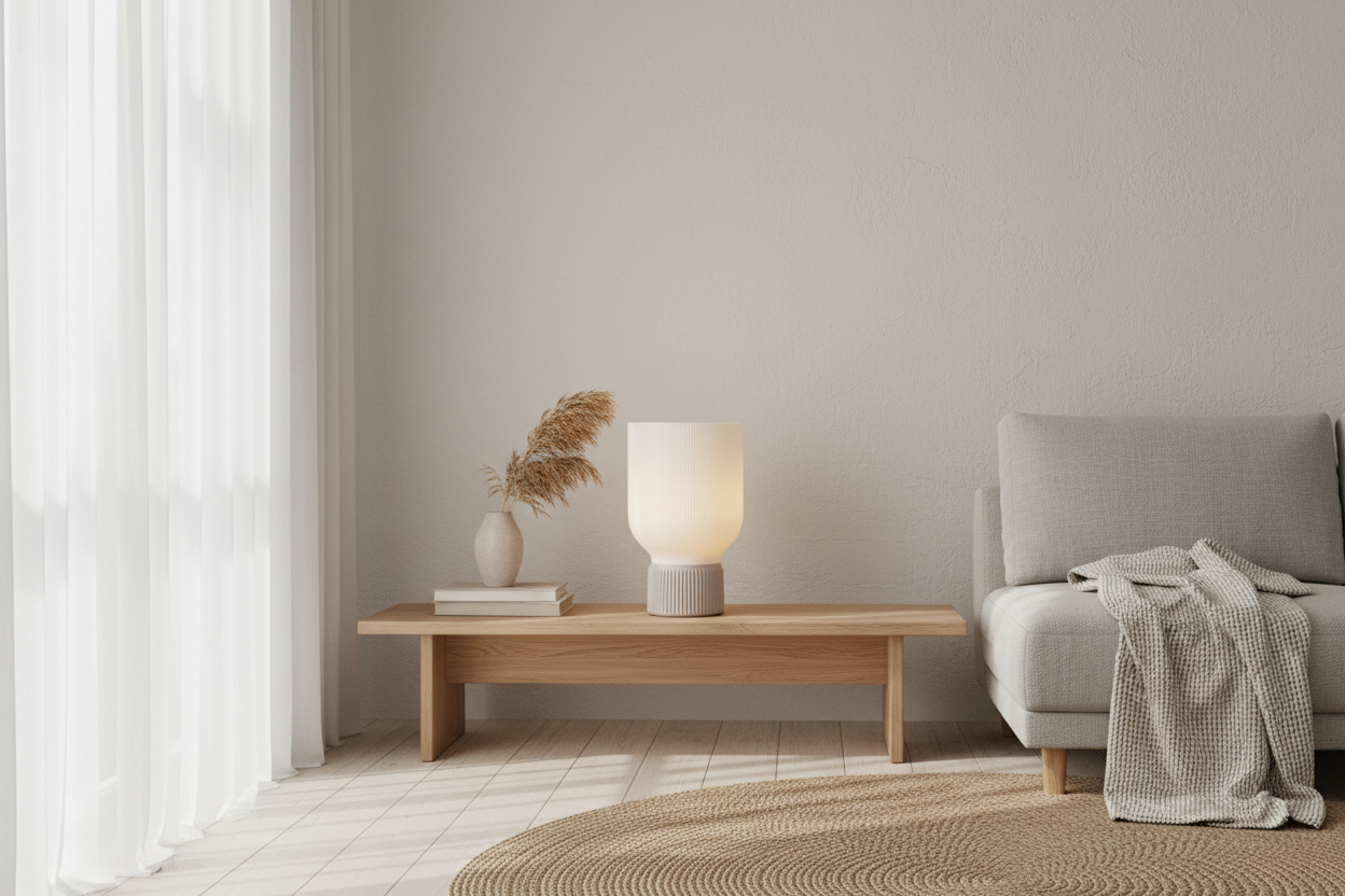 LEAH lamp in licht Japandi interieur
