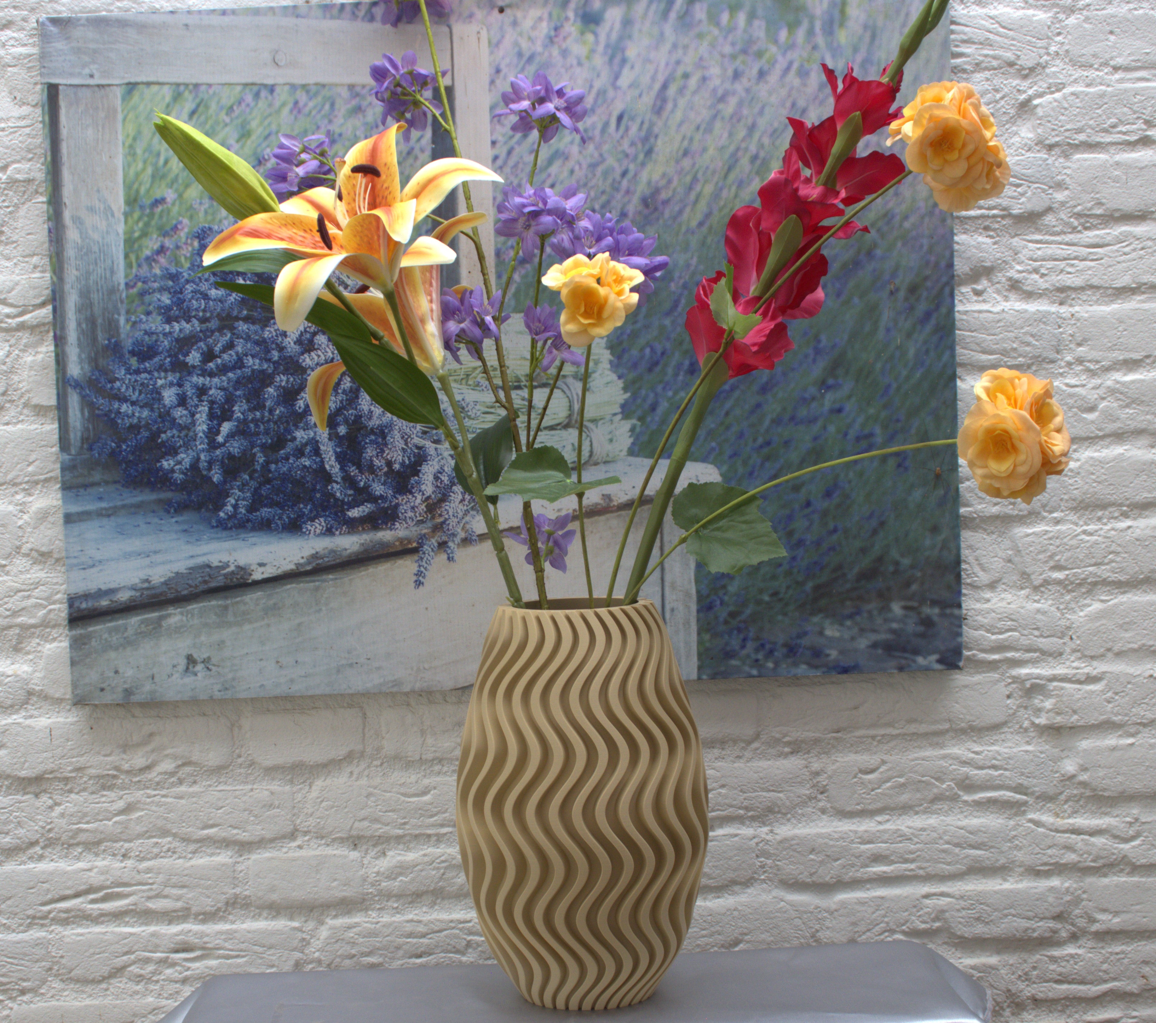 Bloemenvaas voor droogbloemen desert tan kleur