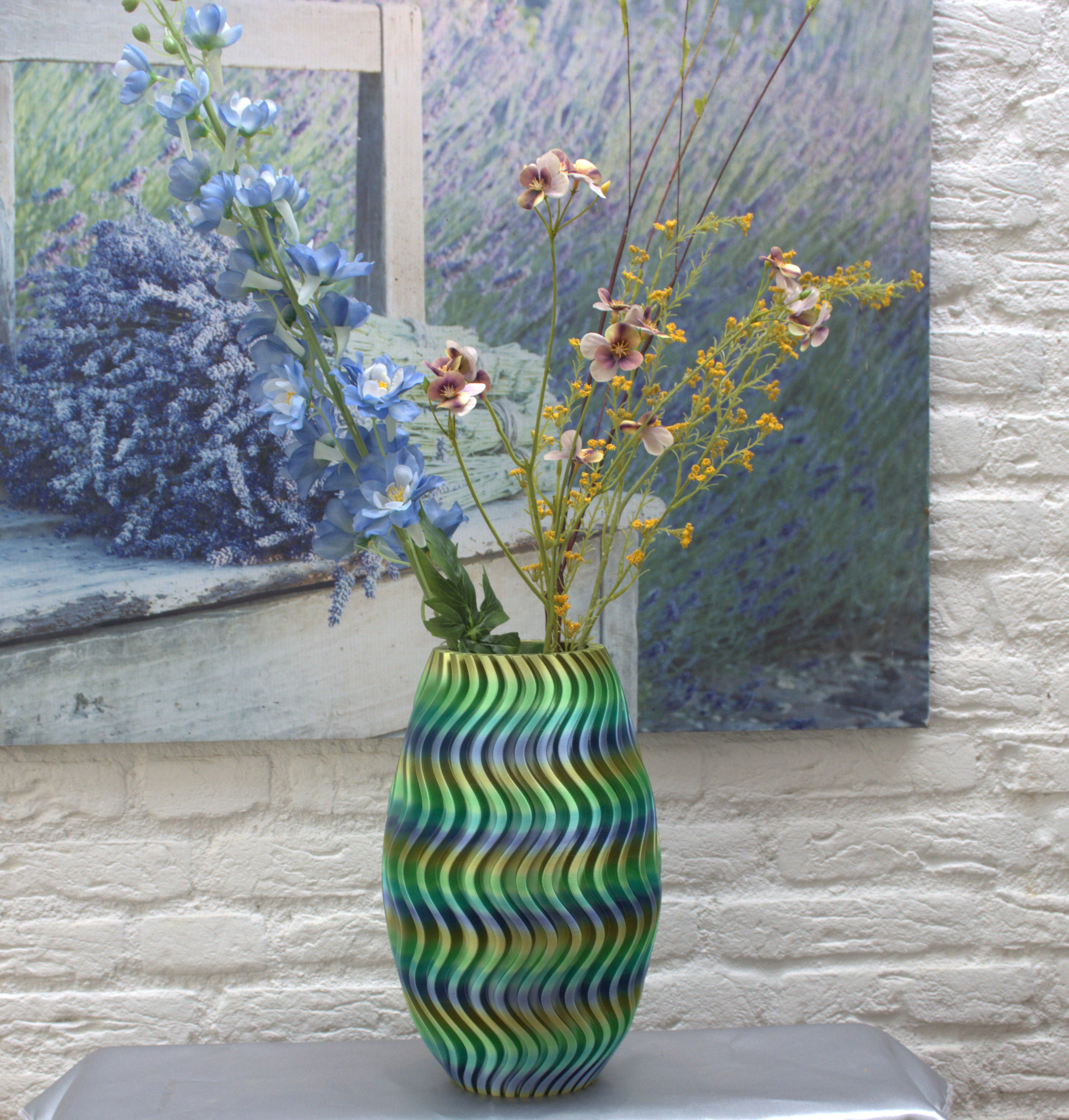 Bloemenvaas voor droogbloemen in rainbowforest kleuren