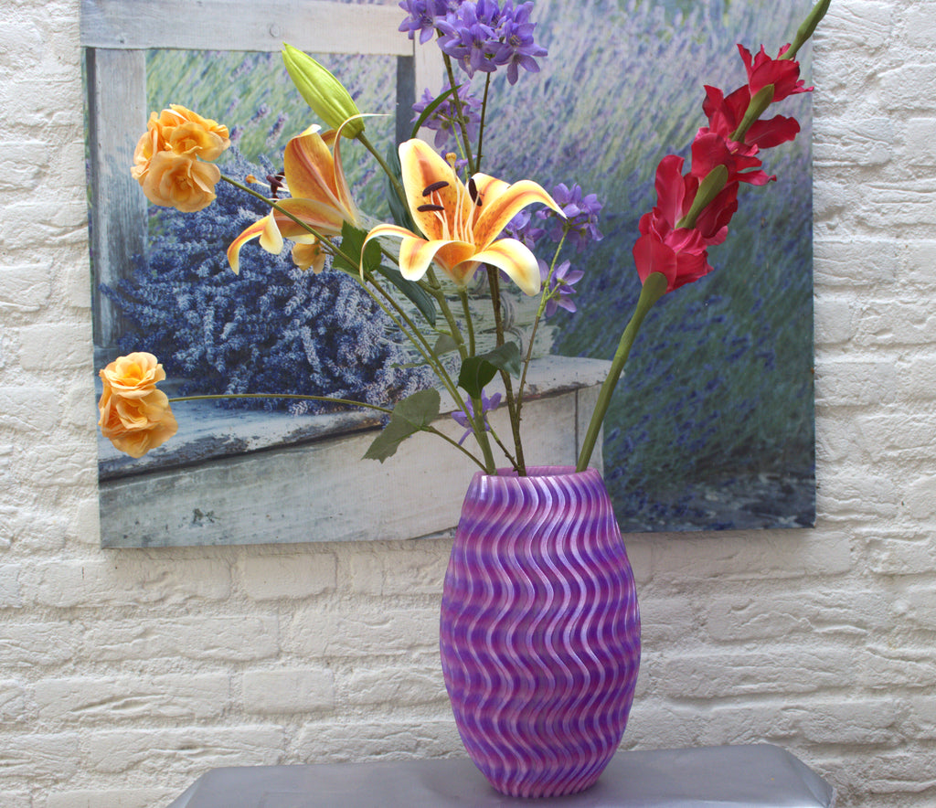Bloemenvaas voor droogbloemen in transparant rainbow 03